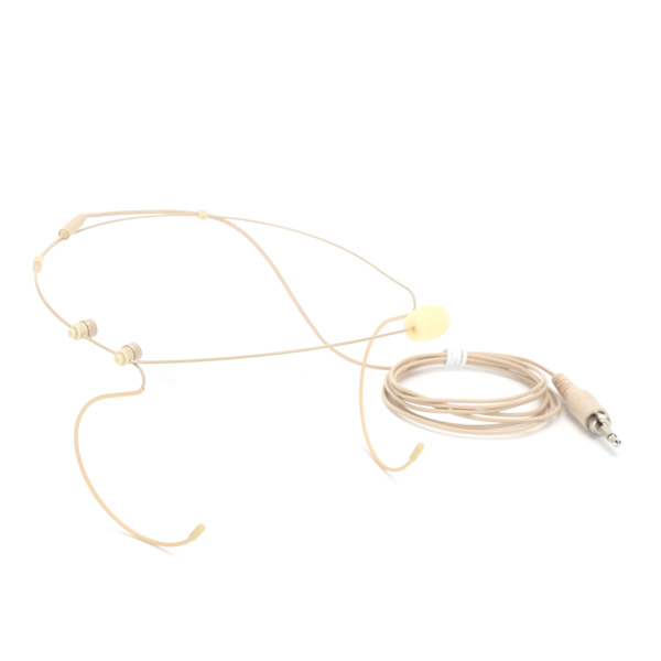 Ørekrog Mikrofon 3.5mm Han Skruelås Dobbelt Ørekrog til Bodypack Transmitter