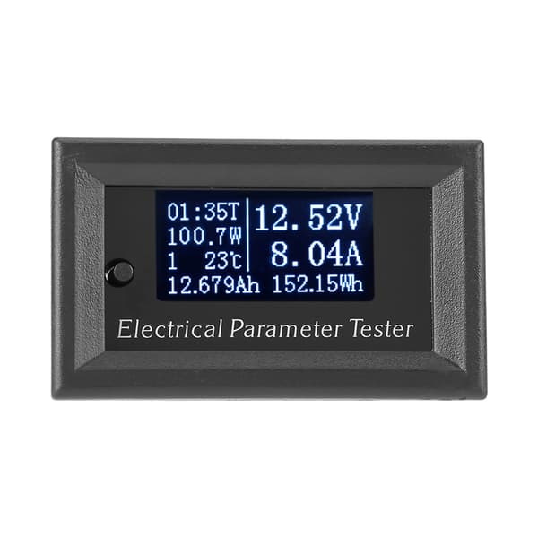 7 i 1 OLED Elmåler - Spænding, Ampere, Strøm, Effekt, Energitester (33V/10A, hvid)