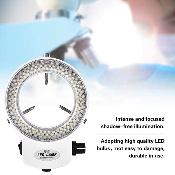 144 Led Ring Light Beads Lyskilde Lysende Justerbar Ring Lampe For Stereo Mikroskop (hvit) Cisea