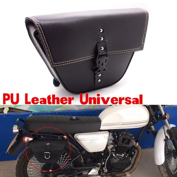 Syntetisk Læder Trekant Motorcykel Sidetaske
