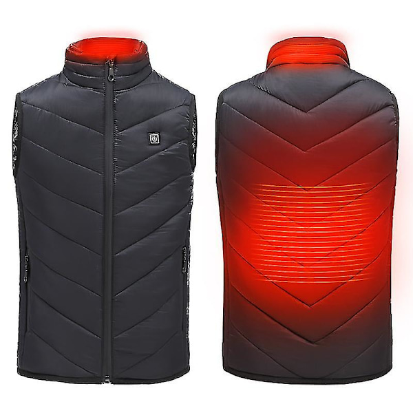 Oppvarmet vest, Unisex oppvarmede klær for barn 160cm Black