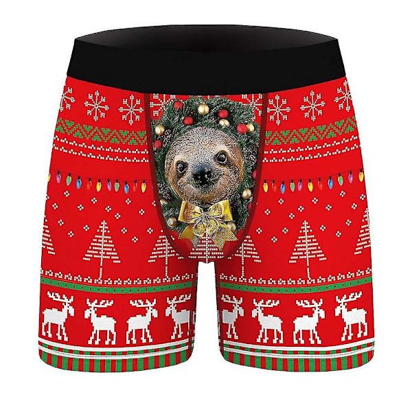 Christmas Boxers Trosor Herr Xmas Underkläder Kalsonger E 2XL