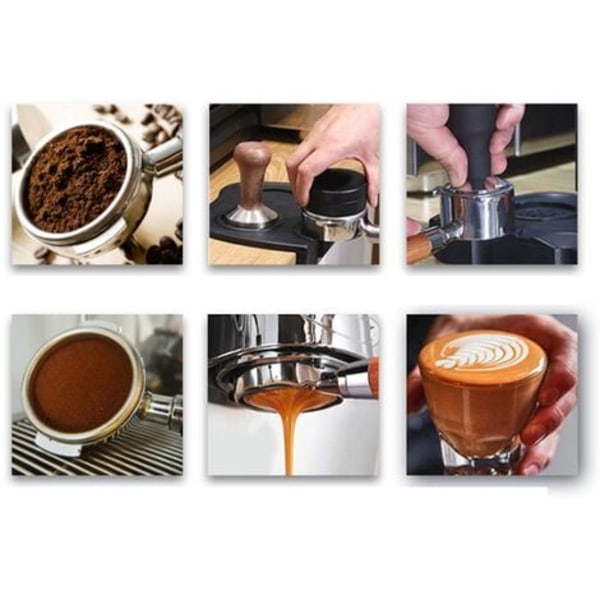 Kaffemaskinhåndtak Sinklegering bunnløst håndtak Treøret kaffemaskinhåndtak 2stk 51MM