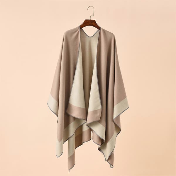 Dame Sjal Wraps Åben Front Poncho Kapper Oversized Sweaters Mode Sjaler til Efterår Vinter Dyblå Deep Blue