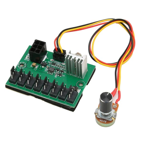 PWM Fläkthubb 8-vägs PC-fläkthastighetskontroller 12V DC 300mm kabel för 2 3 4-stifts PC-fläktar
