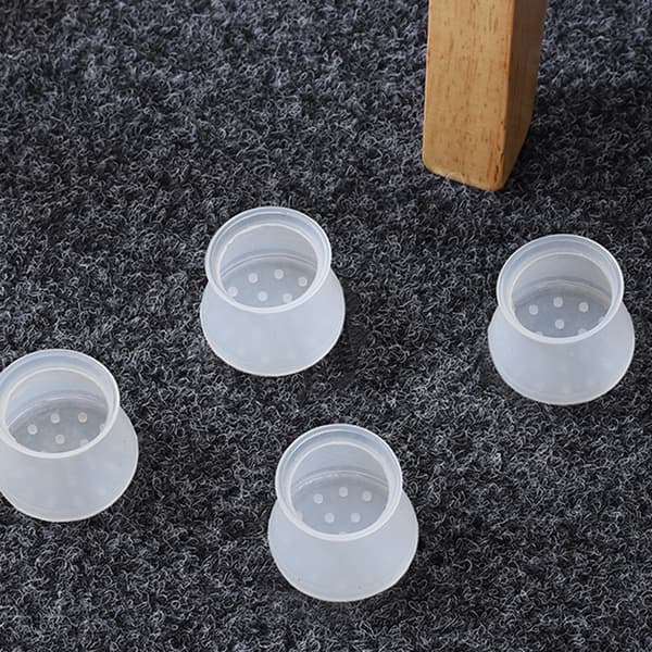 Stolsbensgolvskydd Set om 4 Silikon Elastisk Lätt att Rengöra Stängd Design