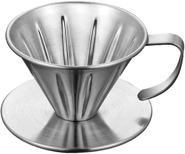 Kaffefilterholder i rustfritt stål, gjenbrukbar kaffefilterdrypper