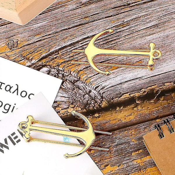 Anchor Bookmark Creative Metal Page Holder Clip Gold