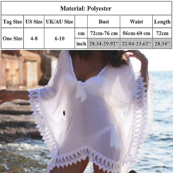 Dame Bikini Cover Up Holiday V-hals blonder strand badetøy