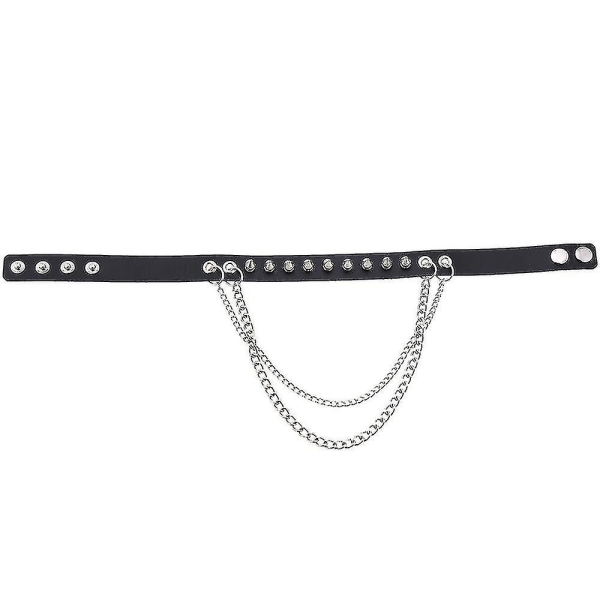 Spike Choker Halskjede Goth Collar Chain Punk Choker Kvinner Menn Svart Lær Chocker Kule gotiske smykker blue