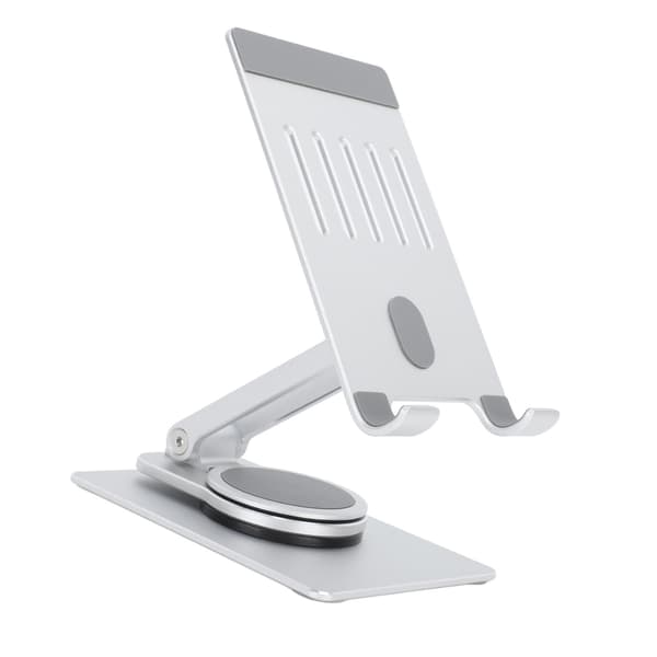 Sølv Aluminium Legering 360 Graders Roterende Foldbar Telefonholder Stabil Tablet Support