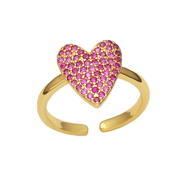 Sormus Vintage Zircon Heart Stud Säädettävä muotikoru Ac8945 Blue