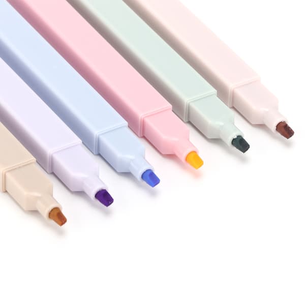 6 stk. Macaron Highlighter Pen Sød Serie Elev Øjenbeskyttelse Markering Nøgle Graffiti Håndkonto
