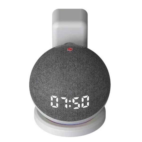 Seinäteline Echo Dot 4. sukupolvelle, valkoinen tilaa säästävä kaiutinteline