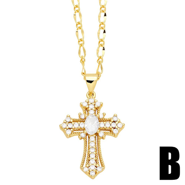 Halskæde Vintage Zircon Cross Fashion smykker Ac10399 B