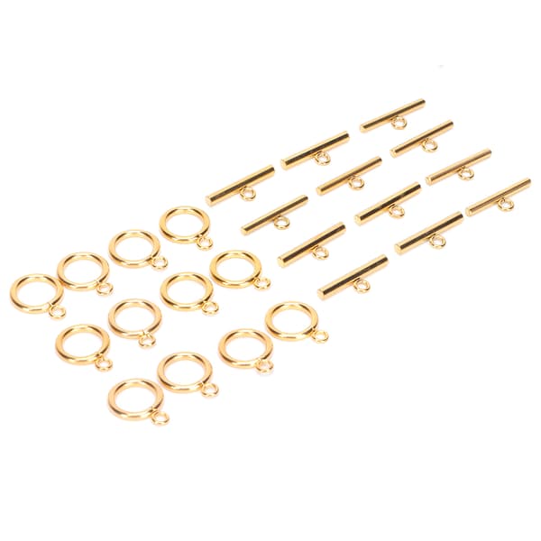 Rustfrit stål guld toggle låse stangsæt til DIY halskæde armbånd smykkefremstilling