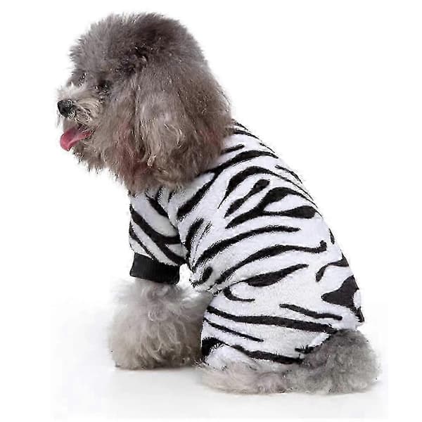 Hunde Pyjamas til Små og Mellemstore Hunde - 2-delt Vinter Varm Plys Dragt med Ko- og Zebra-mønstre