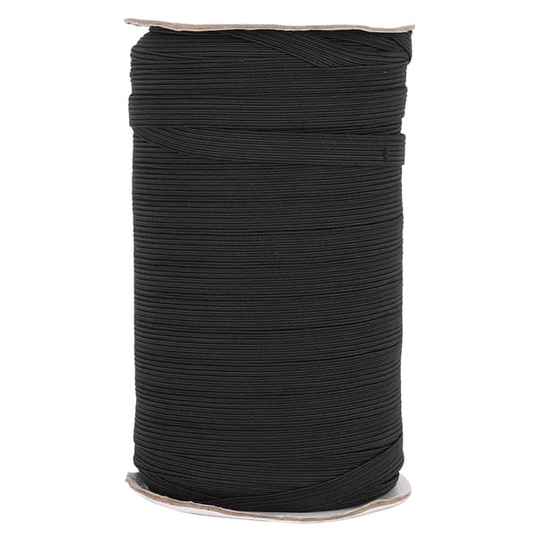 100 Yards Elastisk Bånd Flat Fleksibel Tau Bånd Munnbind Klestilbehør 10mm (Svart)