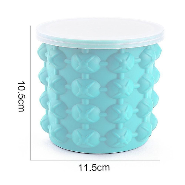 Ice Cube Maker Silikonhink Form och förvaringsbehållare, bärbar 2 i 1 iskubmaskin, liten isbehållare