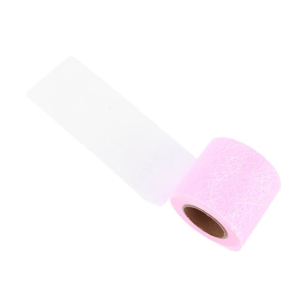 Rosa tyllrulle DIY rosett hårprydnad band material spindelnätsdesign