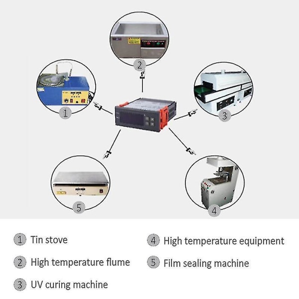 Digital temperaturregulator -99~400 grader Pt100 M8 Sond Termoelement Sensor Inbyggd termostat 220v Värme Kylning Switch