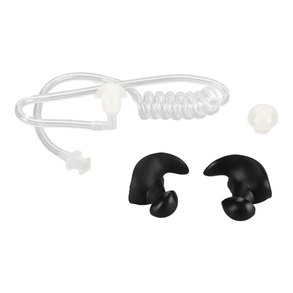Akustisk spiralkabel Universal erstatning med silikone ørepropper til tovejsradio headset sort