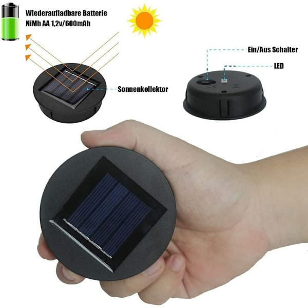 2 STK Solar Landscape Light Solar Panel Dekorativ Light DIY Atmosphere Light