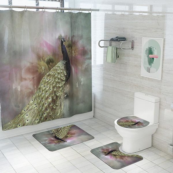 4pac Animal Print Toalett Golvmatta Badrum Anti-Slip