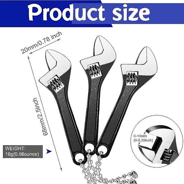3PCS skiftnyckel justerbar funktion