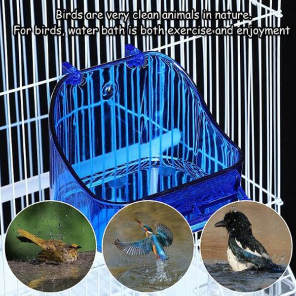 Riippuva lintukylpy, suihkuhäkin puhdistus lintukylpyhäkkiin Bird Bath Box Lintukylpy Papukaija lintulaatikko kylpylaatikko pienille bi-biisille