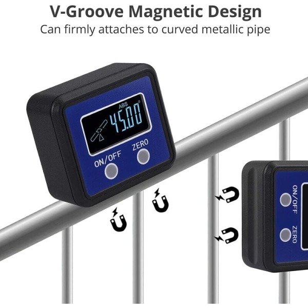 Kraftig magnetisk multifunksjonelt mini digitalt helningsmåler (DL139 blå) Egnet for verktøyrom