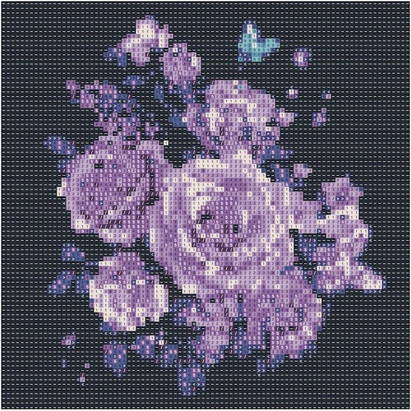 5D tee-se-itse diamond painting digitaalinen sarja, digitaalinen maalaus, ruusumaalaus Täysi tekojalokivikirjonta Ristipistokuva askartelu kodin seinän sisustus Sininen kukka