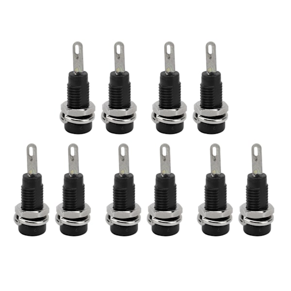 2 mm Banana Jack Panel Socket Extended Post Plug Adapter - 10st (svart)