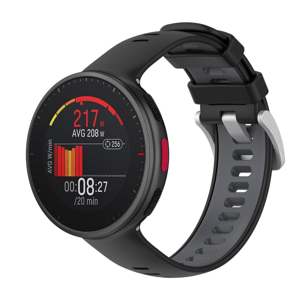 Fungerer med Polar Vantage V2 tofarget silikonstropp black