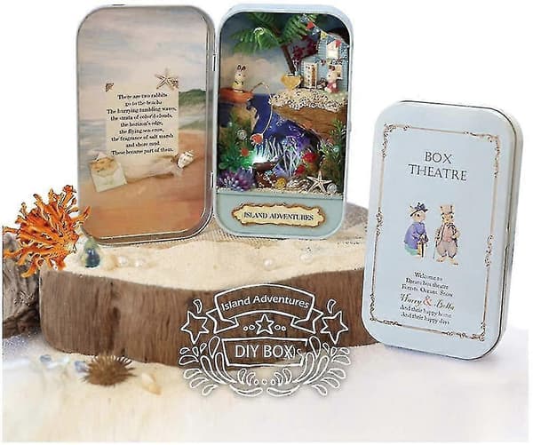 Dukkehus Miniature Gør-det-selv-sæt med møbler Mini Box Teater Kunstgave