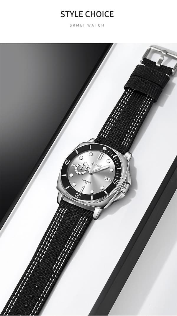 Mode Enkelt Ur Lysende Vandtæt Herre Quartz Ur Armbåndsur Silver