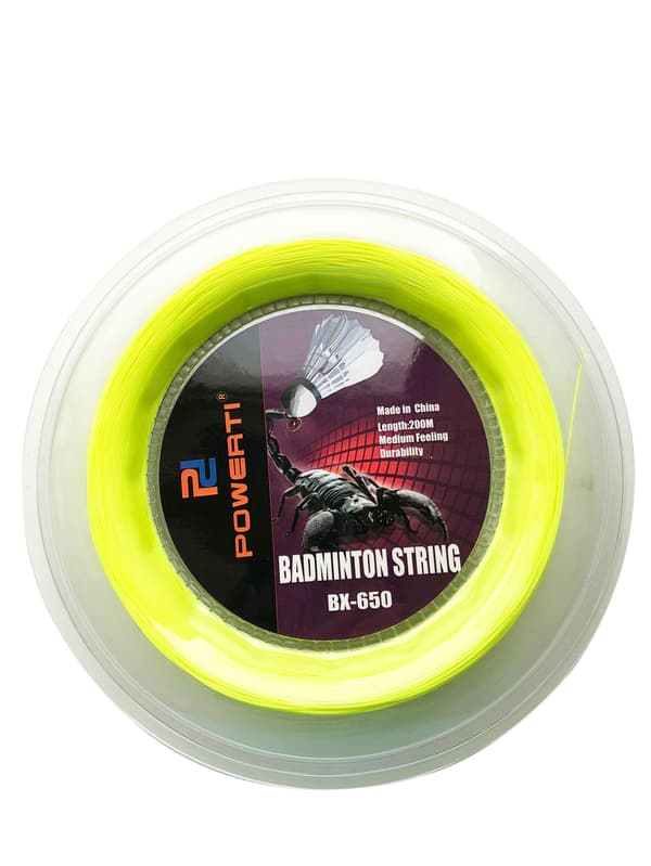 Badmintonracketsträng Högelastisk nylonbadmintonracketsträng 0,7 mm badmintonracketsträng 200 m spole (Fluorescerande gul)