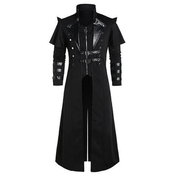 Miesten Steampunk Tuxedo -takki goottilainen Halloween-asu 2XL Black