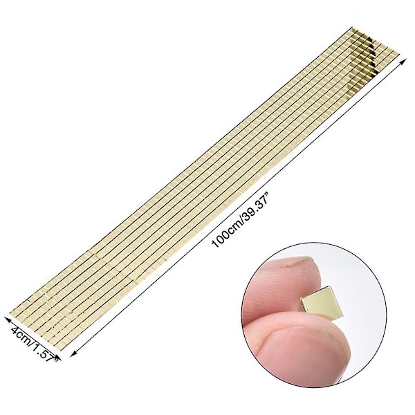 1464 kpl Itsekiinnittyvä mini neliönmuotoinen lasi koristeellinen askartelu tarvikkeet peilit mosaiikkilaatat 5 mm x 5 Gold