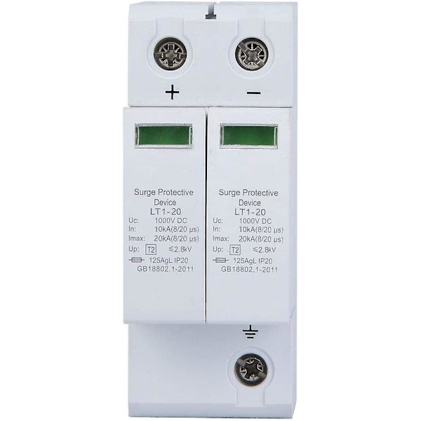 Jscxcf overspændingsbeskyttelsesenhed, fotovoltaisk overspændingsafleder på 36 mm styreskinne pc flammehæmmende skal (2p 20ka)