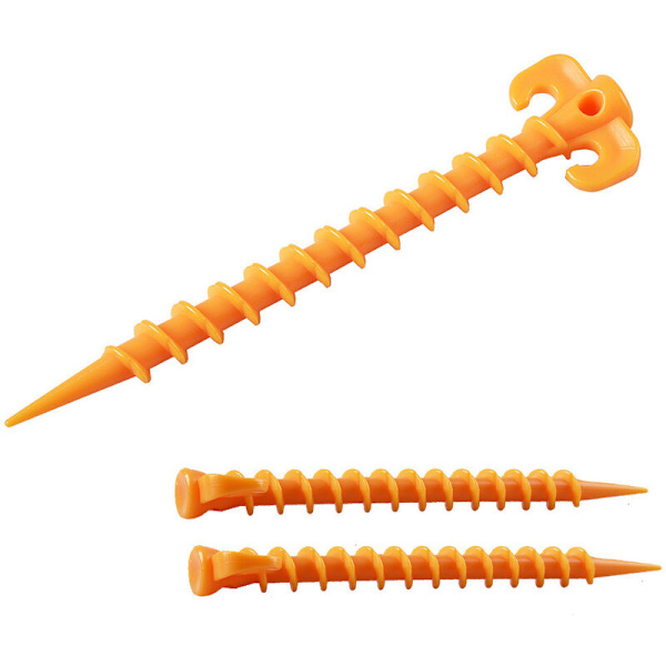 Ground Nails Kvalitet PP Plast Tältpinnar, Rep Peg Spik för utomhustältutrustning Tälttillbehör för strand, strand, djungel, lera, gul, (20cm×4,5cm,