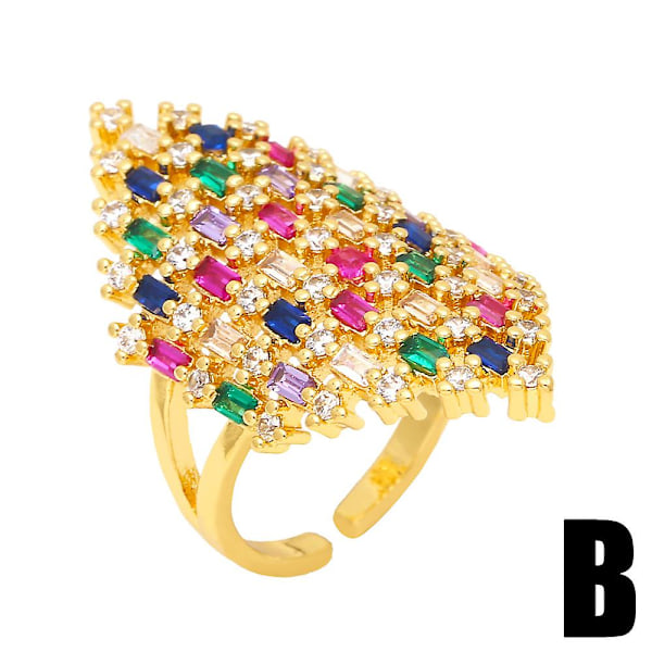 Ring Vintage Zircon Geometry Stud Modesmycken Ac9251 C