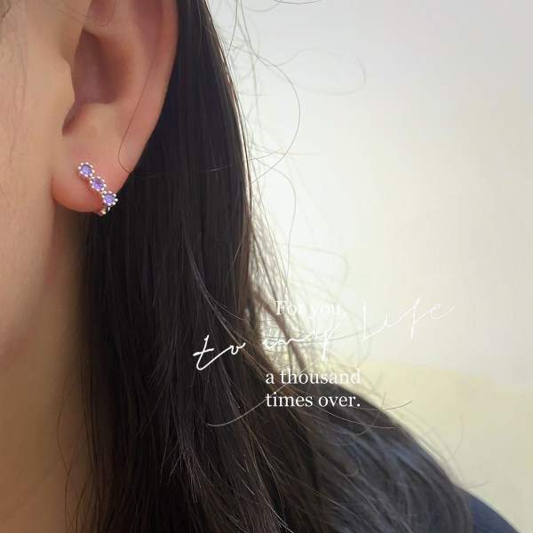 Ørering Farverige S925 Sølv Modesmykker Ac5137 3