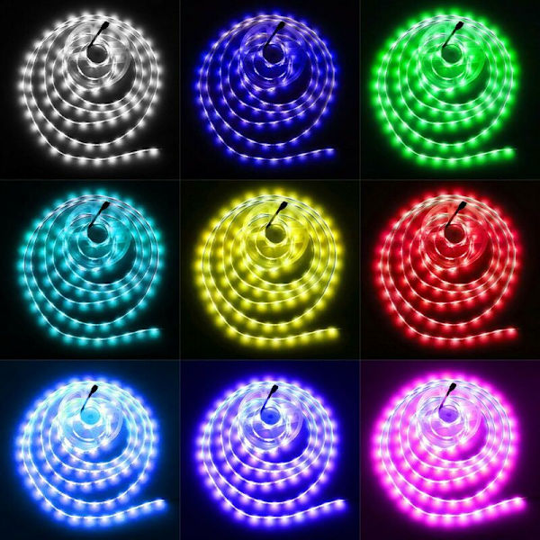 10M 3528 SMD RGB 600 LED String Lights Ribbon Strip 44 nøkler IR fjernkontroll A