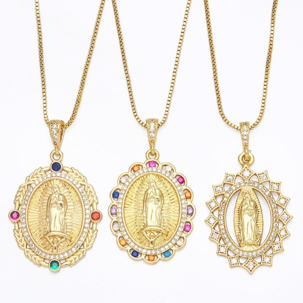 Halskæde Vintage Zircon The Virgin Mary Fashion Jewelry Ac8564 D