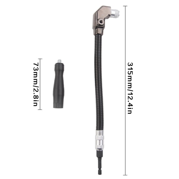 Dt70621-qz fleksibelt hjørnedrev, sort, 304 mm
