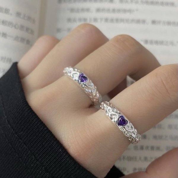 Ring Heart Stud Silver Modesmycken Ac5232