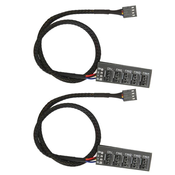 2st PWM Fläkthubb 5-vägs 4Pin 35cm Kabel PC Dator Skrivbordsfodral Fläktadapter