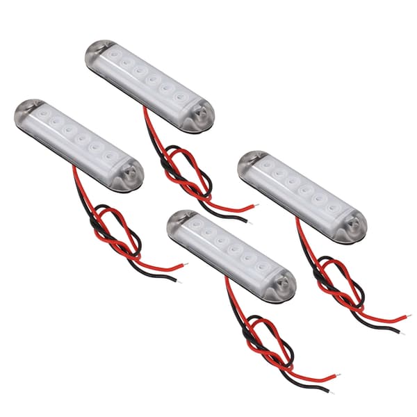 4 stk. LED interiør sidemarkeringslys 12V Stabilt PC-materiale for bobiler, skip og yachter