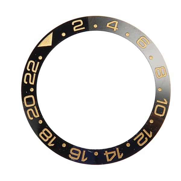 Keramisk urkransindsats sort base guldciffer 40 mm erstatning til urmager